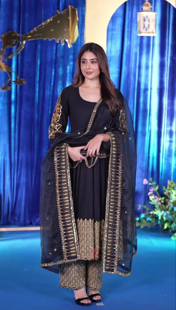 Premium Black Anarkali Suit Set
