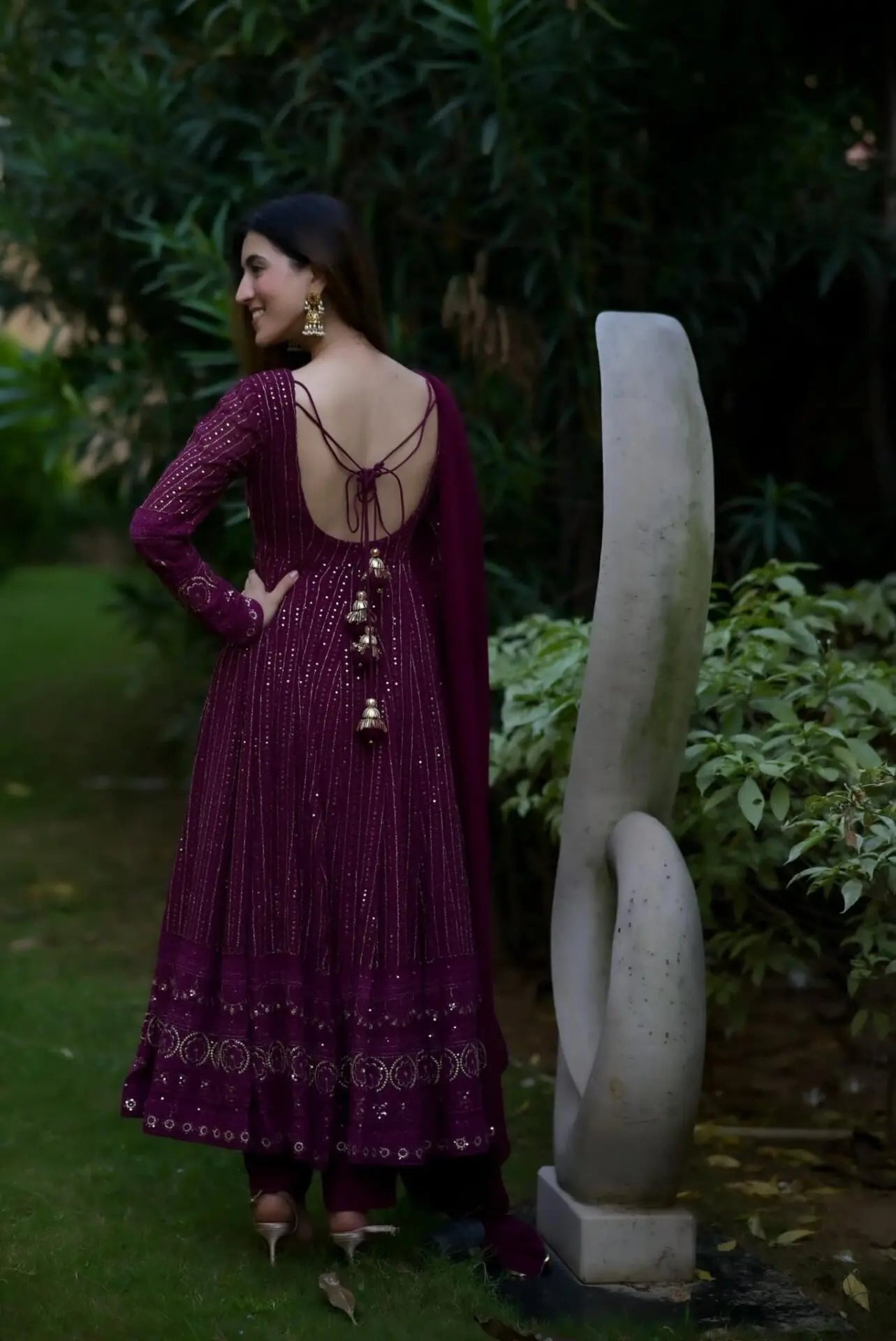 SHREYA'S NEW PURPLE  EMBROIDERED SUIT SET