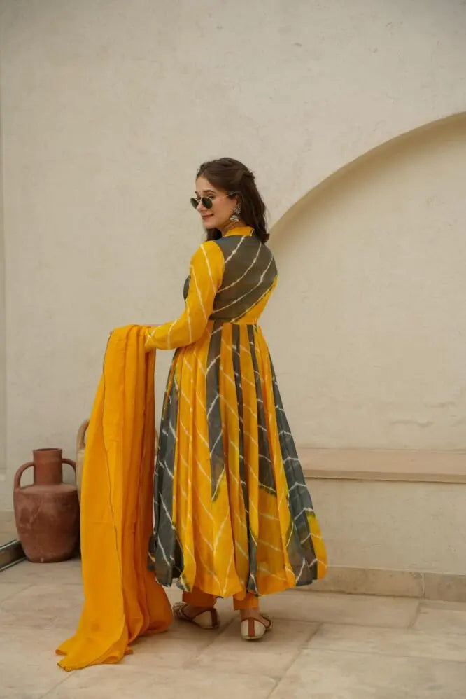 aaniya's mustard and black suit