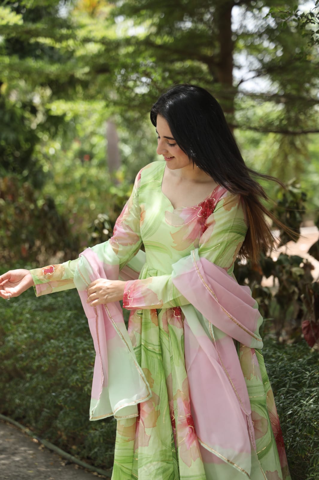 nidhi's multi pista colored anarkali suit set -07