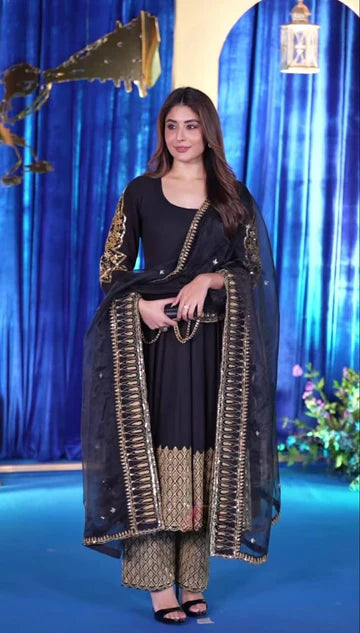Premium Black Anarkali Suit Set